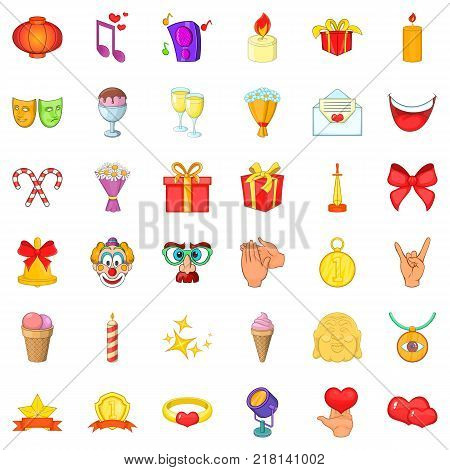 Drink icons set. Cartoon style of 36 drink vector icons for web isolated on white background