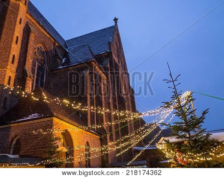 small Christmas market in the german muensterland
