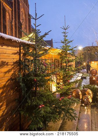 small Christmas market in the german muensterland