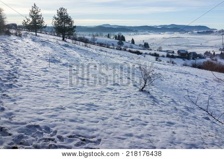 Fresh deep snow background