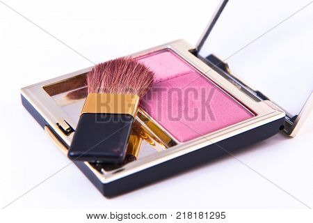 blush with brush isolated