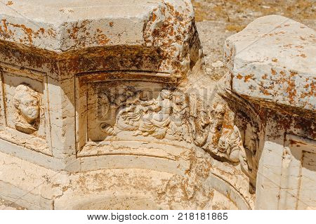 Baalbek Ancient city in Lebanon.Heliopolis temple complex.near the border with Syria.remains