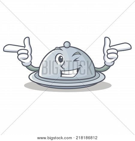 Wink tray character cartoon style vector illustration