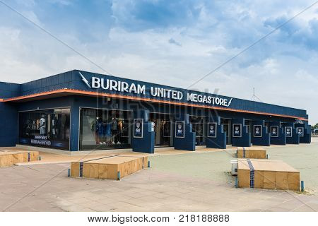 Buriram Thailand - June 18 2017 : Buriram United Mega Store at the Football Stadium of Buriram United Football Club in Buriram Province Thailand.