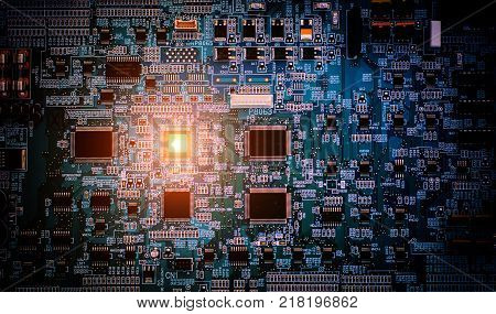 Industry 4.0 concept image. industrial instruments in the factory with cyber and physical system icons Internet of things networksmart factory solution