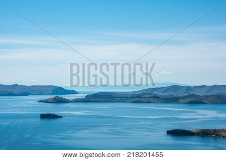 Small sea. Siberia Baikal lake in summer