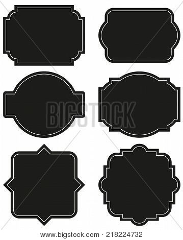 Vector set vintage labels and frame. illustrations