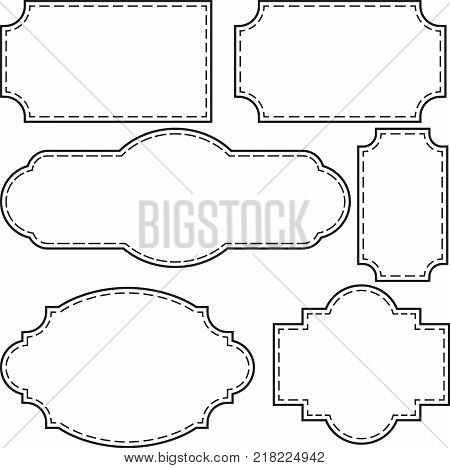 Vector set vintage labels and frame. illustrations
