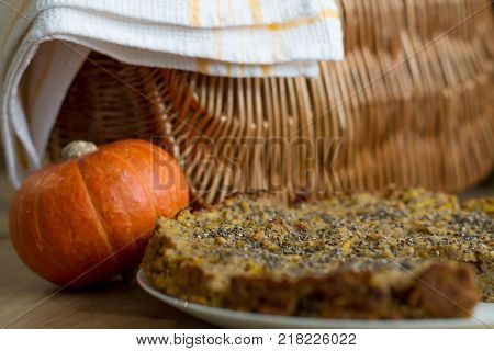 Still Life of a Pumpkin Pie in the Kitchen