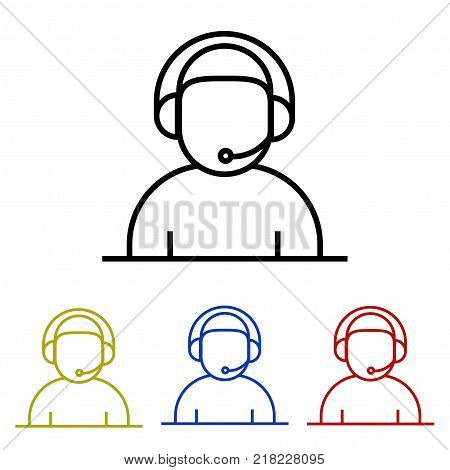 The operator or technical support icon in four colors.