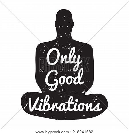 Meditation Human silhouette isolated on white background Vector illustration