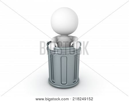 3D Character announcing X-MAS. Isolated on white.
