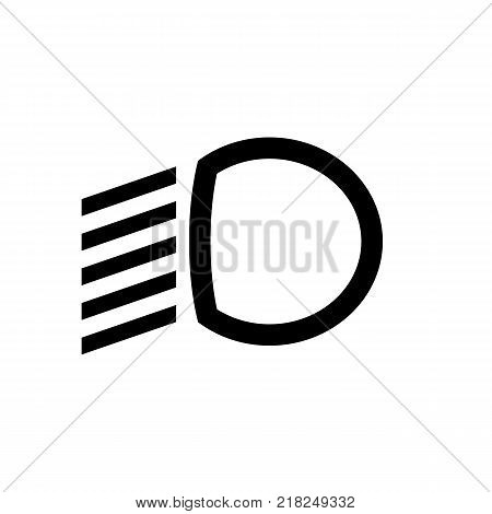 The dipped beam dashboard icon. Car symbol. Flat design. Stock - Vector illustration