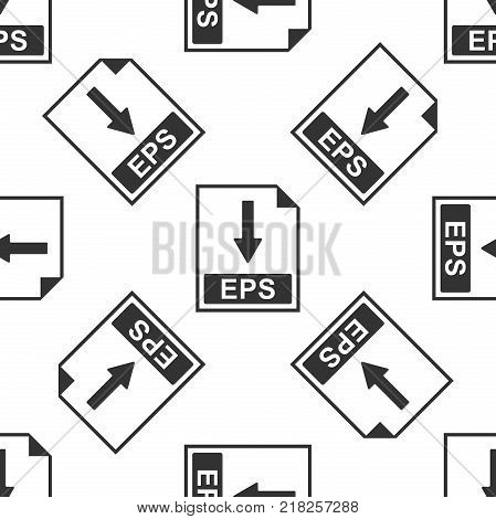 EPS file document icon. Download EPS button icon seamless pattern on white background. Flat design. Vector Illustration