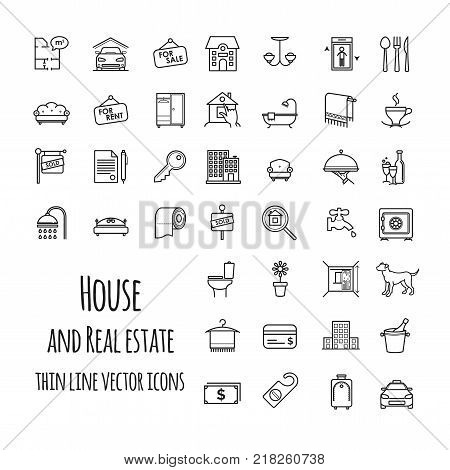 House and real estate vector icons set for your design