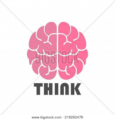 Brain Logo design. Think idea concept. Thinking brain icon logo. Vector stock.