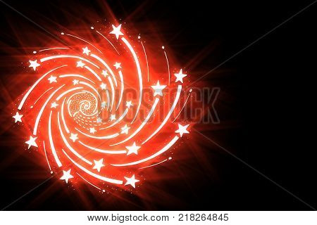 illustration stylized holiday symbols on black background
