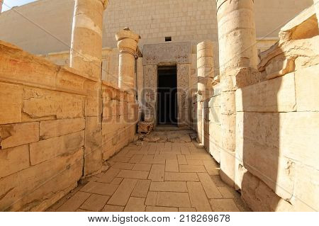 Hatchepsut Temple ruins in Luxor near Nile river. Egypt