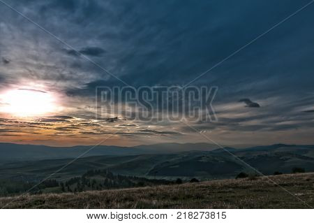 Sunset captured on the top of the mountain.