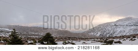 Parnitha Mountain With Snow, Greece