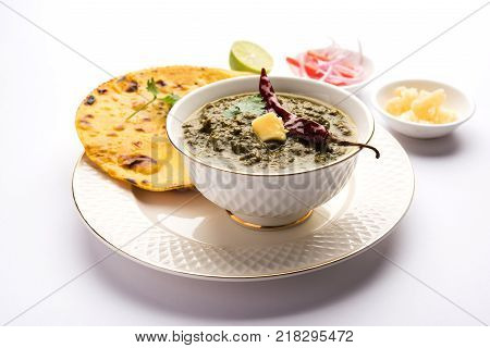Sarson Ka Saag Makki Ki Roti popular north indian main course menu usually prepared in winter season