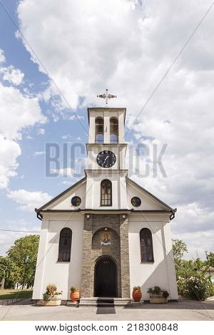 orthodox church monastary chapel wide shot. religion objects