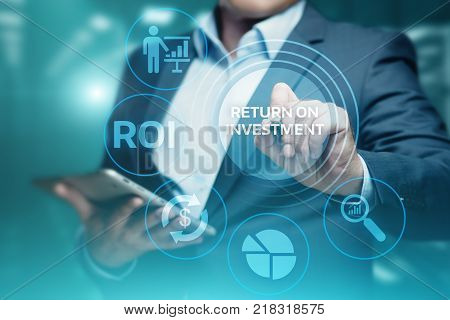 ROI Return on Investment Finance Profit Success Internet Business Technology Concept.