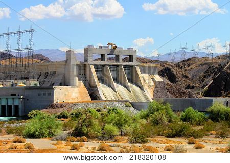 The Davis Dam is located on the Colorado River near Laughlin Nevada