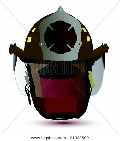 Feuerwehr-Helm-Illustration-Design auf einem weißen Hintergrund