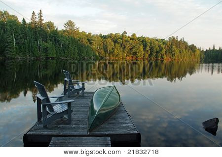 저녁에 Muskoka 독