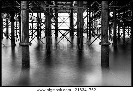 Metal Legs of Southend Pier, Essex, UK