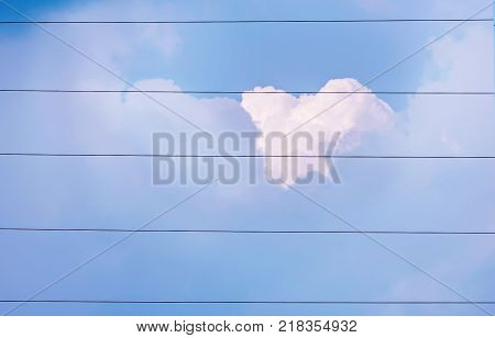 White tender cloud in blue sky as note c5