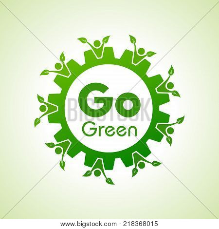 Save Nature and go green concept with eco gear stock vector