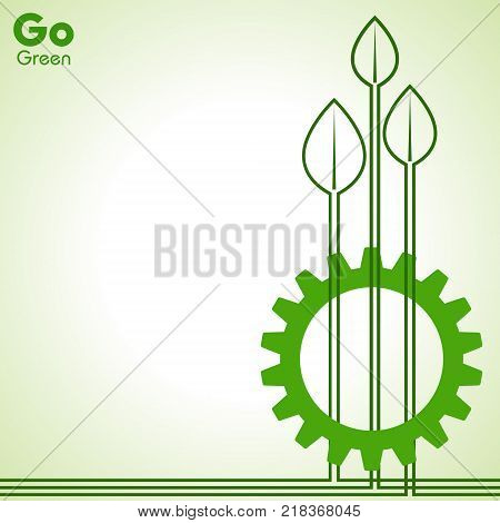 Save Nature and go green concept with eco gear stock vector