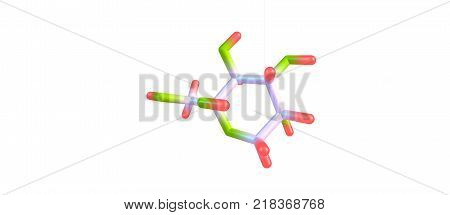 Beta-d-fructopyranose Molecular Structure Isolated On White