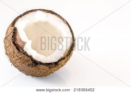 Coconut Slice Isolated On The White Background.