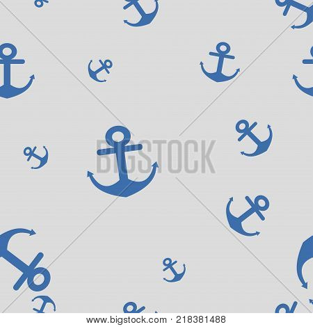 Seamless pattern of anchors. Abstract marine background. Vector illustration.