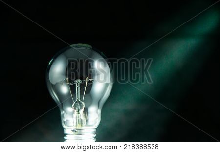 Light bulb with a stroke of light isolated