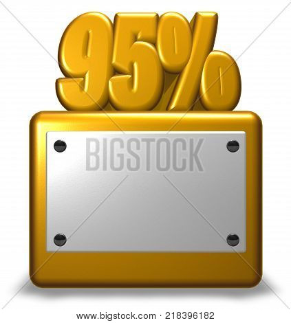 number ninety-five and percent symbol on socket - 3d rendering