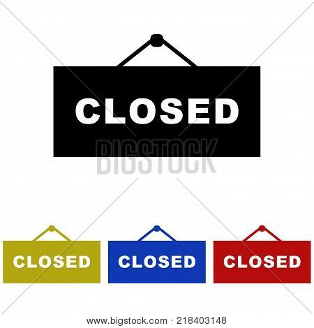 Sign is closed icon. Four color options