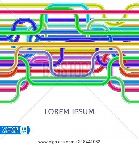 Abstract Colorful Shiny Tubes. Background for Business Presentaion. Vector illustration