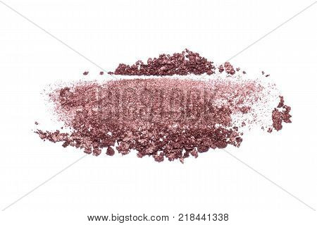 A sample of eye shadow. Cosmetic product isolated on white background. Closeup of a makeup product