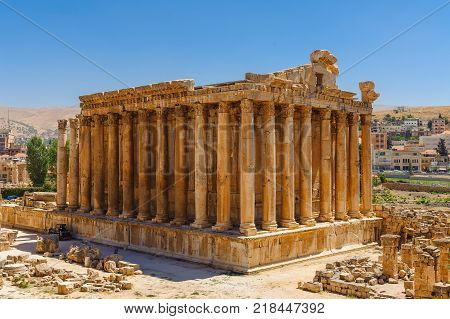 Baalbek Ancient city in Lebanon.Heliopolis temple complex.near the border with Syria.remains