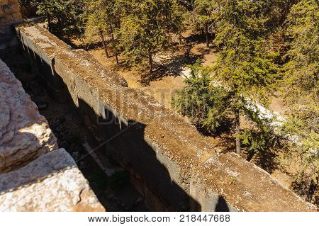 foundation Baalbek Ancient city in Lebanon.Heliopolis temple complex.near the border with Syria.remains