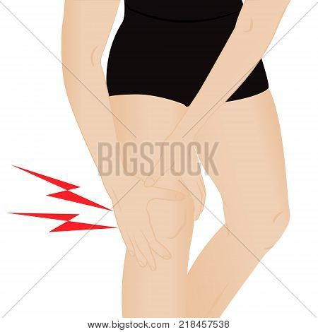 Pain in knee because of injury vector illustration