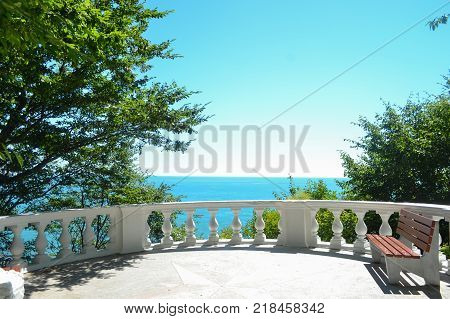 A stunning sea view opens from the veranda of the housea view from the veranda at home
