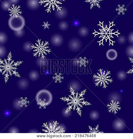 Snowflakes vector icons frozen frost star Christmas decoration snow winter flakes elemets Xmas holiday design. Winter snow traditional beautiful star ornament seamless patetrn