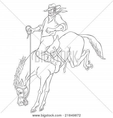 Cowboy Rodeo jazda Bucking konia Bronco