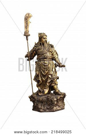 Guan Yu goddess on isolated white background
