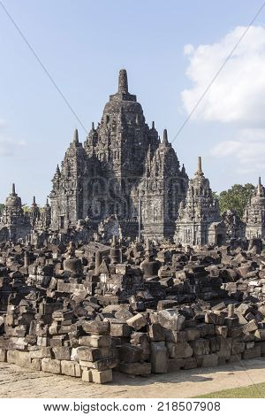 Prambanan Temple view in Yogyakarta Java Indonesia
